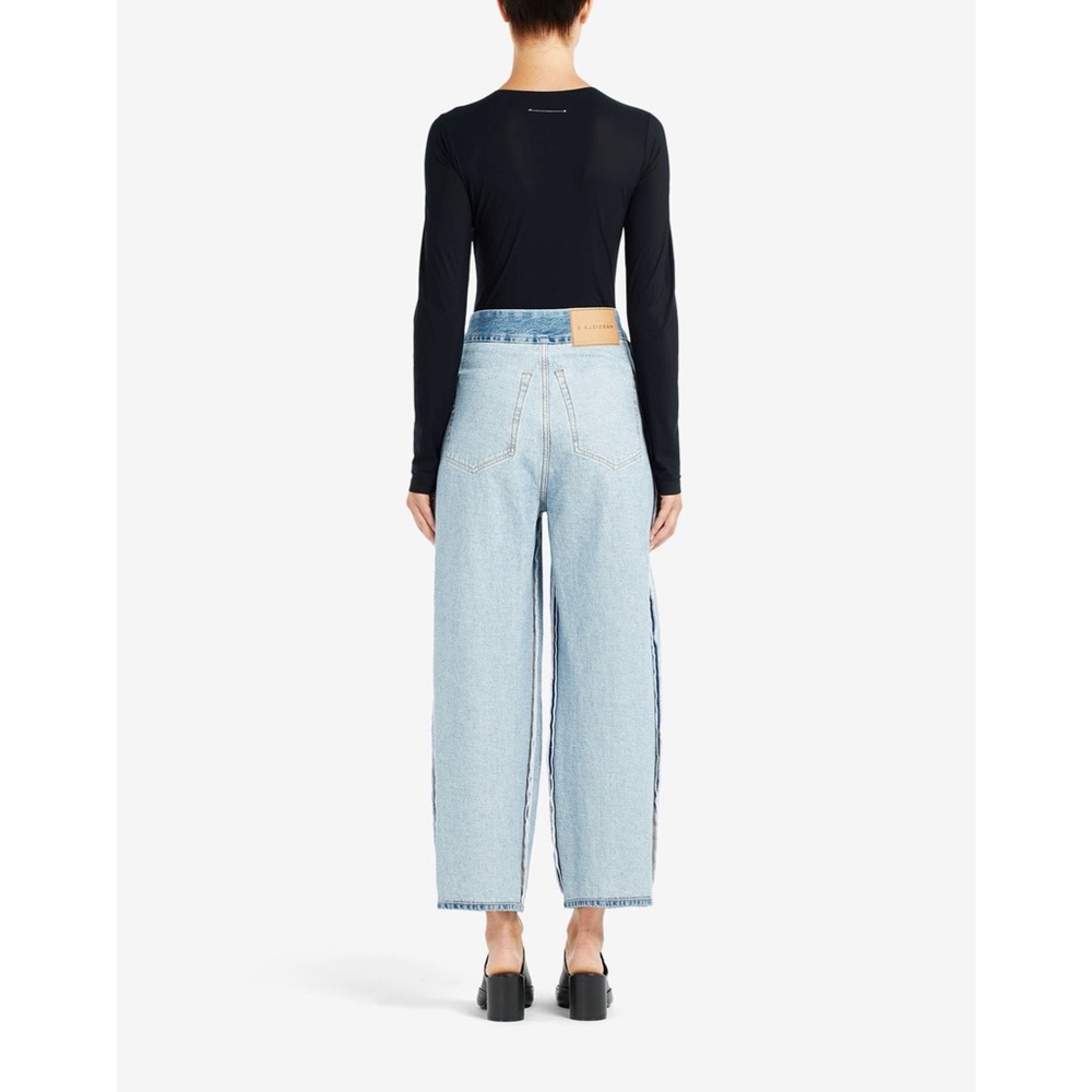 NWT MM6 Maison Margiela Inside Out Wide Leg Jeans - Picture 3 of 9